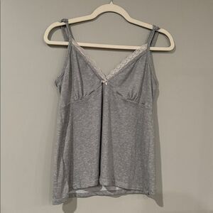 Marilyn Monroe Large gray camisole top with pink lace and bow